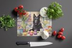 NEW Decorating Easter Belgian Sheepdog Glass Cutting Board Decorative Tempered Glass Kitchen Cutting and Serving Board Large Size Chopping Board