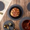 8pcs Round Coasters Cotton Trivets Set Woven Placemats 4.3 inch and 11.8 inch Diameter 100% Pure Eco Cotton, Boho, Farmhouse, Mid Century Modern