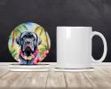 Neapolitan Mastiff Luau Large Sandstone Coasters Pack of 4 Absorbent Round Coasters Decor Gifts for Men or Women, 4 in, Multicolor