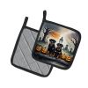 Rottweiler Spooky Halloween Pair of Pot Holders Kitchen Heat Resistant Pot Holders Sets Oven Hot Pads for Cooking Baking BBQ, 7 1/2 x 7 1/2
