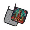 German Shepherd Christmas Pair of Pot Holders Kitchen Heat Resistant Pot Holders Sets Oven Hot Pads for Cooking Baking BBQ, 7 1/2 x 7 1/2