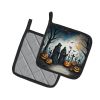 The Grim Reaper Spooky Halloween Pair of Pot Holders Kitchen Heat Resistant Pot Holders Sets Oven Hot Pads for Cooking Baking BBQ, 7 1/2 x 7 1/2