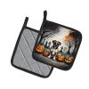 Boxer Spooky Halloween Pair of Pot Holders Kitchen Heat Resistant Pot Holders Sets Oven Hot Pads for Cooking Baking BBQ, 7 1/2 x 7 1/2