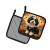 Havanese Fall Pair of Pot Holders Kitchen Heat Resistant Pot Holders Sets Oven Hot Pads for Cooking Baking BBQ, 7 1/2 x 7 1/2