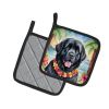 Newfoundland Luau Pair of Pot Holders Kitchen Heat Resistant Pot Holders Sets Oven Hot Pads for Cooking Baking BBQ, 7 1/2 x 7 1/2