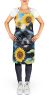 Pomeranian in Sunflowers Apron Cooking Kitchen Server Baking Crafts Gardening for Adult Women Men, Unisex, Large, Multicolor