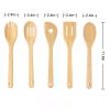 5pk Bamboo Spoons for Cooking, Kitchen Essential Tools Set