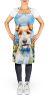 Fox Terrier in Sunflowers Apron Cooking Kitchen Server Baking Crafts Gardening for Adult Women Men, Unisex, Large, Multicolor