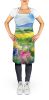 Massachusetts Mayflowers in Watercolor Apron Cooking Kitchen Server Baking Crafts Gardening for Adult Women Men, Unisex, Large, Multicolor