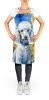 White Poodle in Sunflowers Apron Cooking Kitchen Server Baking Crafts Gardening for Adult Women Men, Unisex, Large, Multicolor