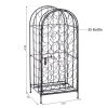 HOMCOM 35 Bottle Wrought Iron Wine Rack Cabinet with Lock, Black