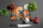 NEW Fawn Pug Fall Glass Cutting Board Decorative Tempered Glass Kitchen Cutting and Serving Board Large Size Chopping Board