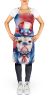 English Bulldog Patriotic American Apron Cooking Kitchen Server Baking Crafts Gardening for Adult Women Men, Unisex, Large, Multicolor