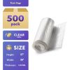 Outdoor Trash Bags Large 30" x 37", Pack of 500 Clear Trash Can Liners, Thin 0.39 Mil Polyethylene Big Garbage Bags Unscented