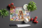 NEW Decorating Easter Cocker Spaniel Glass Cutting Board Decorative Tempered Glass Kitchen Cutting and Serving Board Large Size Chopping Board