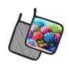 Hydrangeas in Watercolor Pair of Pot Holders Kitchen Heat Resistant Pot Holders Sets Oven Hot Pads for Cooking Baking BBQ, 7 1/2 x 7 1/2