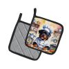Rottweiler The Chef Pair of Pot Holders Kitchen Heat Resistant Pot Holders Sets Oven Hot Pads for Cooking Baking BBQ, 7 1/2 x 7 1/2