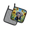 Neapolitan Mastiff in Sunflowers Pair of Pot Holders Kitchen Heat Resistant Pot Holders Sets Oven Hot Pads for Cooking Baking BBQ, 7 1/2 x 7 1/2