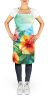 Hawaii Hawaiian Hibiscus in Watercolor Apron Cooking Kitchen Server Baking Crafts Gardening for Adult Women Men, Unisex, Large, Multicolor