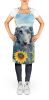Scottish Deerhound in Sunflowers Apron Cooking Kitchen Server Baking Crafts Gardening for Adult Women Men, Unisex, Large, Multicolor
