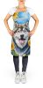 Alaskan Malamute in Sunflowers Apron Cooking Kitchen Server Baking Crafts Gardening for Adult Women Men, Unisex, Large, Multicolor