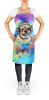 Pug Hippie Dawg Apron Cooking Kitchen Server Baking Crafts Gardening for Adult Women Men, Unisex, Large, Multicolor