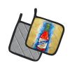 Hot Sauce Crystal Blue Pair of Pot Holders Kitchen Heat Resistant Pot Holders Sets Oven Hot Pads for Cooking Baking BBQ, 7 1/2 x 7 1/2