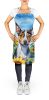 Rat Terrier in Sunflowers Apron Cooking Kitchen Server Baking Crafts Gardening for Adult Women Men, Unisex, Large, Multicolor