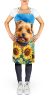 Norfolk Terrier in Sunflowers Apron Cooking Kitchen Server Baking Crafts Gardening for Adult Women Men, Unisex, Large, Multicolor