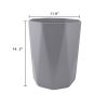 5 Gallon Trash Can, Plastic Office Trash Can, Geometric Silver 4Pack