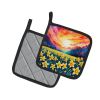 Colorful Daffodils Pair of Pot Holders Kitchen Heat Resistant Pot Holders Sets Oven Hot Pads for Cooking Baking BBQ, 7 1/2 x 7 1/2