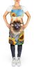 Pekingese in Sunflowers Apron Cooking Kitchen Server Baking Crafts Gardening for Adult Women Men, Unisex, Large, Multicolor