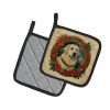 Great Pyrenees Christmas Flowers Pair of Pot Holders Kitchen Heat Resistant Pot Holders Sets Oven Hot Pads for Cooking Baking BBQ, 7 1/2 x 7 1/2