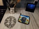 Newfoundland in Sunflowers Pair of Pot Holders Kitchen Heat Resistant Pot Holders Sets Oven Hot Pads for Cooking Baking BBQ, 7 1/2 x 7 1/2