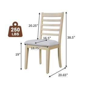 7 Piece Extendable Dining Table Set, Farmhouse Extendable Table with 18" Move Leaf, 78" Rustic Wooden Kitchen Table and 6 piece Upholstered Chairs (Color: as Pic)