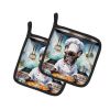 French Bulldog The Chef Pair of Pot Holders Kitchen Heat Resistant Pot Holders Sets Oven Hot Pads for Cooking Baking BBQ, 7 1/2 x 7 1/2