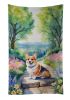 Corgi Spring Path Kitchen Towel Dish Cloths Guest Hand Towel Decorative Bathroom Towel for Face,Tea, Dishcloth, Kitchen and Bath