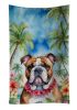 English Bulldog Luau Kitchen Towel Dish Cloths Guest Hand Towel Decorative Bathroom Towel for Face,Tea, Dishcloth, Kitchen and Bath