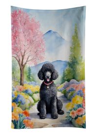 Black Poodle Spring Path Kitchen Towel Dish Cloths Guest Hand Towel Decorative Bathroom Towel for Face,Tea, Dishcloth, Kitchen and Bath (Default: Default)