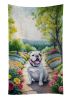 English Bulldog Spring Path Kitchen Towel Dish Cloths Guest Hand Towel Decorative Bathroom Towel for Face,Tea, Dishcloth, Kitchen and Bath