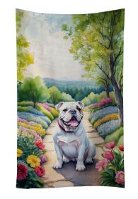 English Bulldog Spring Path Kitchen Towel Dish Cloths Guest Hand Towel Decorative Bathroom Towel for Face,Tea, Dishcloth, Kitchen and Bath (Default: Default)