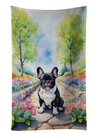 French Bulldog Spring Path Kitchen Towel Dish Cloths Guest Hand Towel Decorative Bathroom Towel for Face,Tea, Dishcloth, Kitchen and Bath (Default: Default)