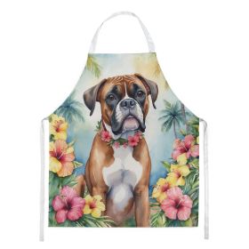 Boxer Luau Apron Cooking Kitchen Server Baking Crafts Gardening for Adult Women Men, Unisex, Large, Multicolor (Default: Default)