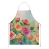 Roses in Watercolor Apron Cooking Kitchen Server Baking Crafts Gardening for Adult Women Men, Unisex, Large, Multicolor