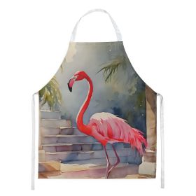 Flamingo Apron Cooking Kitchen Server Baking Crafts Gardening for Adult Women Men, Unisex, Large, Multicolor (Default: Default)