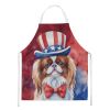 Japanese Chin Patriotic American Apron Cooking Kitchen Server Baking Crafts Gardening for Adult Women Men, Unisex, Large, Multicolor