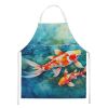 Koi Fish Apron Cooking Kitchen Server Baking Crafts Gardening for Adult Women Men, Unisex, Large, Multicolor