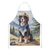Bernese Mountain Dog Cowboy Welcome Apron Cooking Kitchen Server Baking Crafts Gardening for Adult Women Men, Unisex, Large, Multicolor