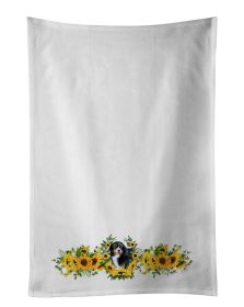 NEW Bernese Mountain Dog in Sunflowers Kitchen Towel Set of 2 White Dish Towels Decorative Bathroom Hand towel for Hand, Face, Hair, Yoga, Tea (Default: Default)