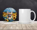 French Bulldog in Sunflowers Large Sandstone Coasters Pack of 4 Absorbent Round Coasters Decor Gifts for Men or Women, 4 in, Multicolor